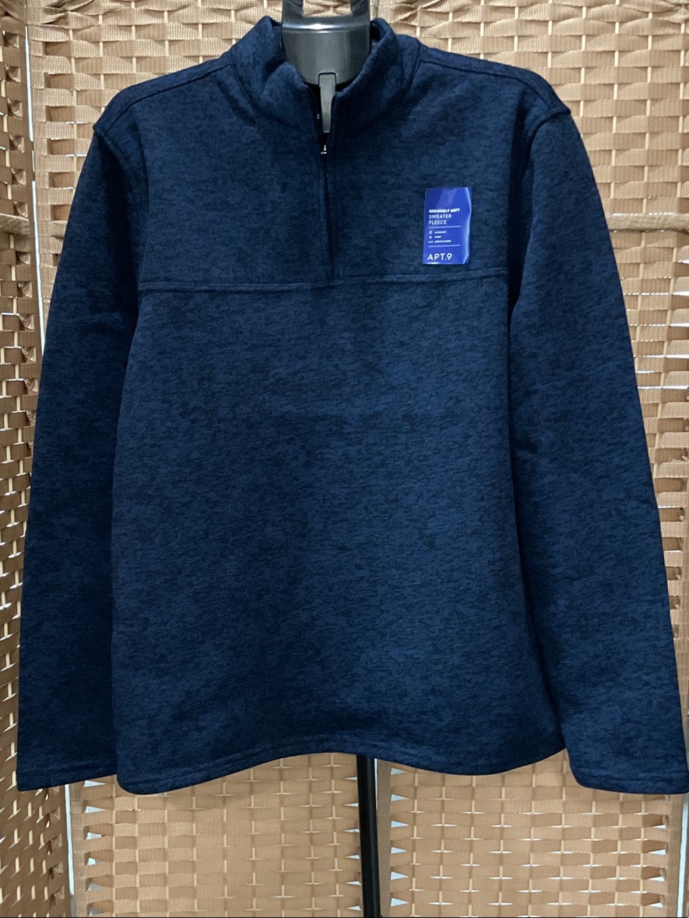 Apt. 9 Men’s Dark Navy Heather Quarter-Zip Pullover